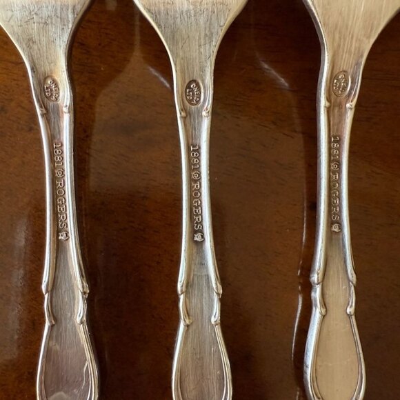 Vintage Set Of 3 Oneida Flirtation Silverplate Forks 1881 Rogers Flatware 7-1/4" - Picture 6 of 9